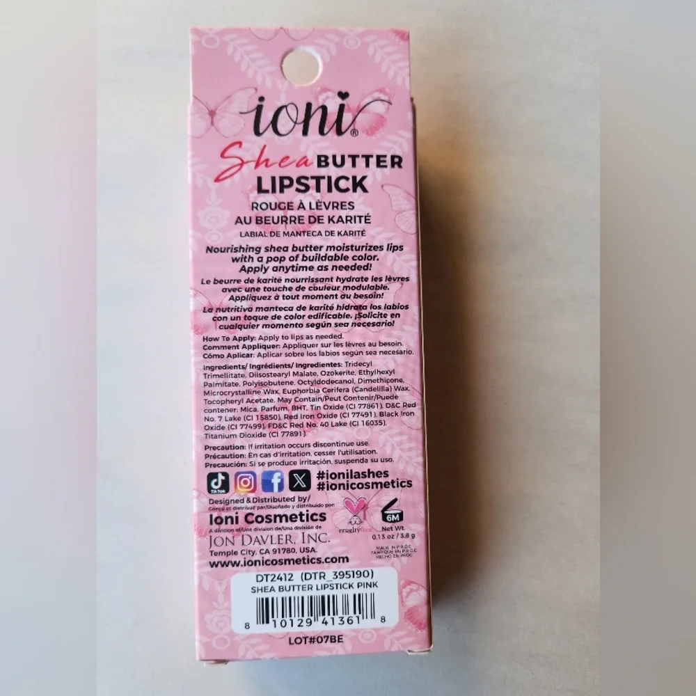 IONI Shea Butter Lipstick - Pink